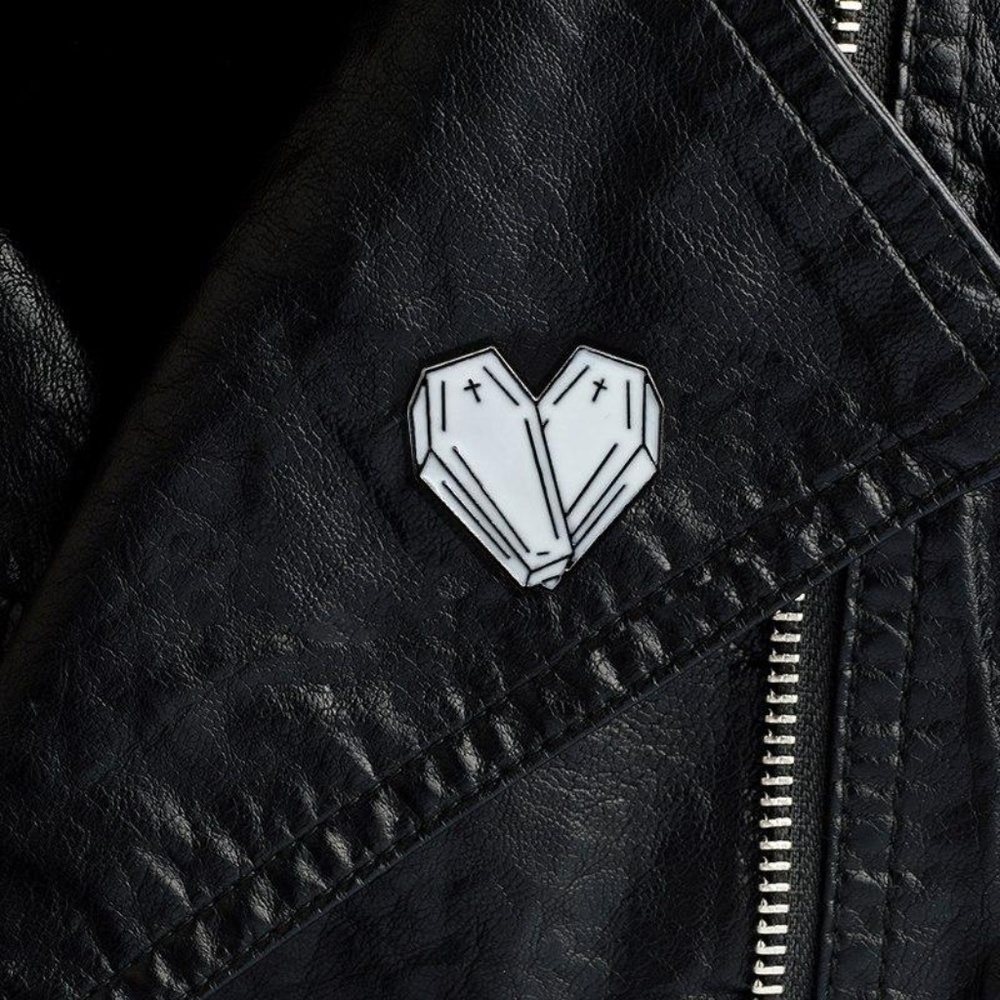 Coffin heart vampire pin goth punk witchy gift